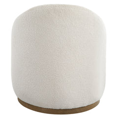Swirl White Swivel Sheepskin Ottoman - Ornate Home