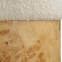 Swirls Poplar Ivory Ottoman - Ornate Home