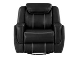 Swivel Black Glider Reclining Chair - Ornate Home