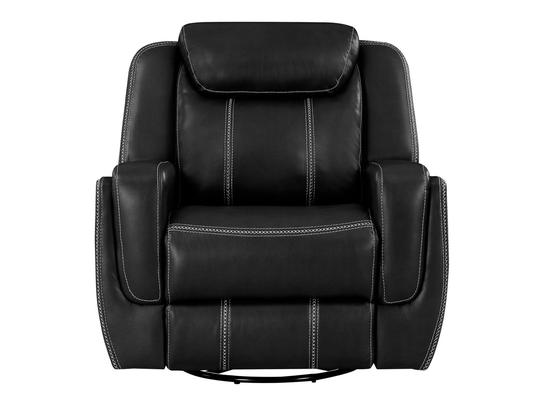 Swivel Black Glider Reclining Chair - Ornate Home