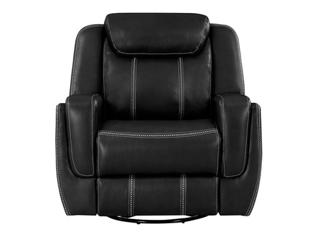 Swivel Black Glider Reclining Chair - Ornate Home