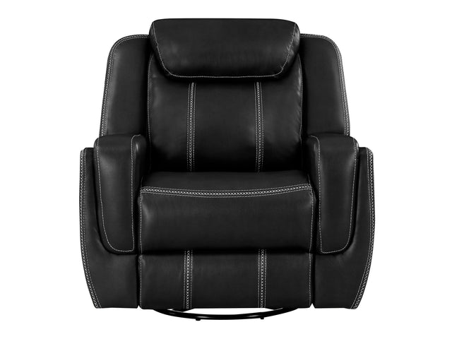 Swivel Black Glider Reclining Chair - Ornate Home