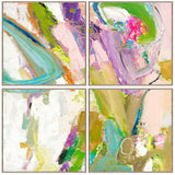 Swoosh Multicolor Painting 48x48 by Buddy Whitlock (Set of 4 ) - Ornate Home