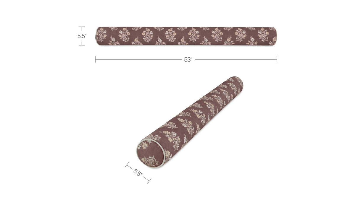 Sybil Dark Mauve Large Bolster Pillow - Ornate Home