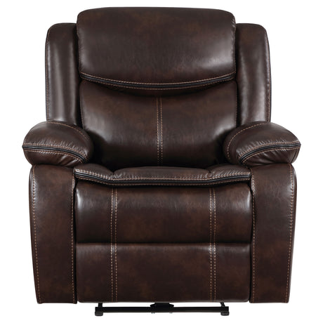 Sycamore Dark Brown Power Recliner - Ornate Home