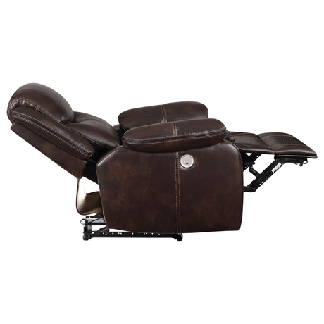 Sycamore Dark Brown Power Recliner - Ornate Home
