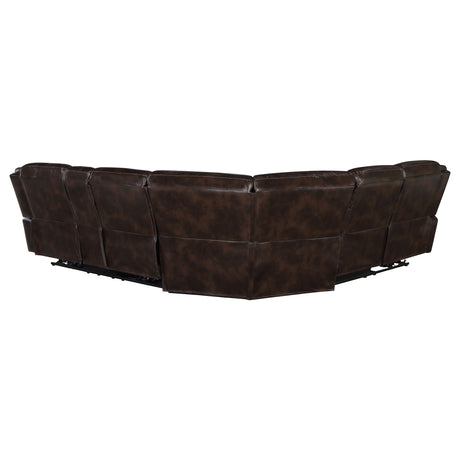 Sycamore Dark Brown Power Reclining Sectional Sofa - Ornate Home
