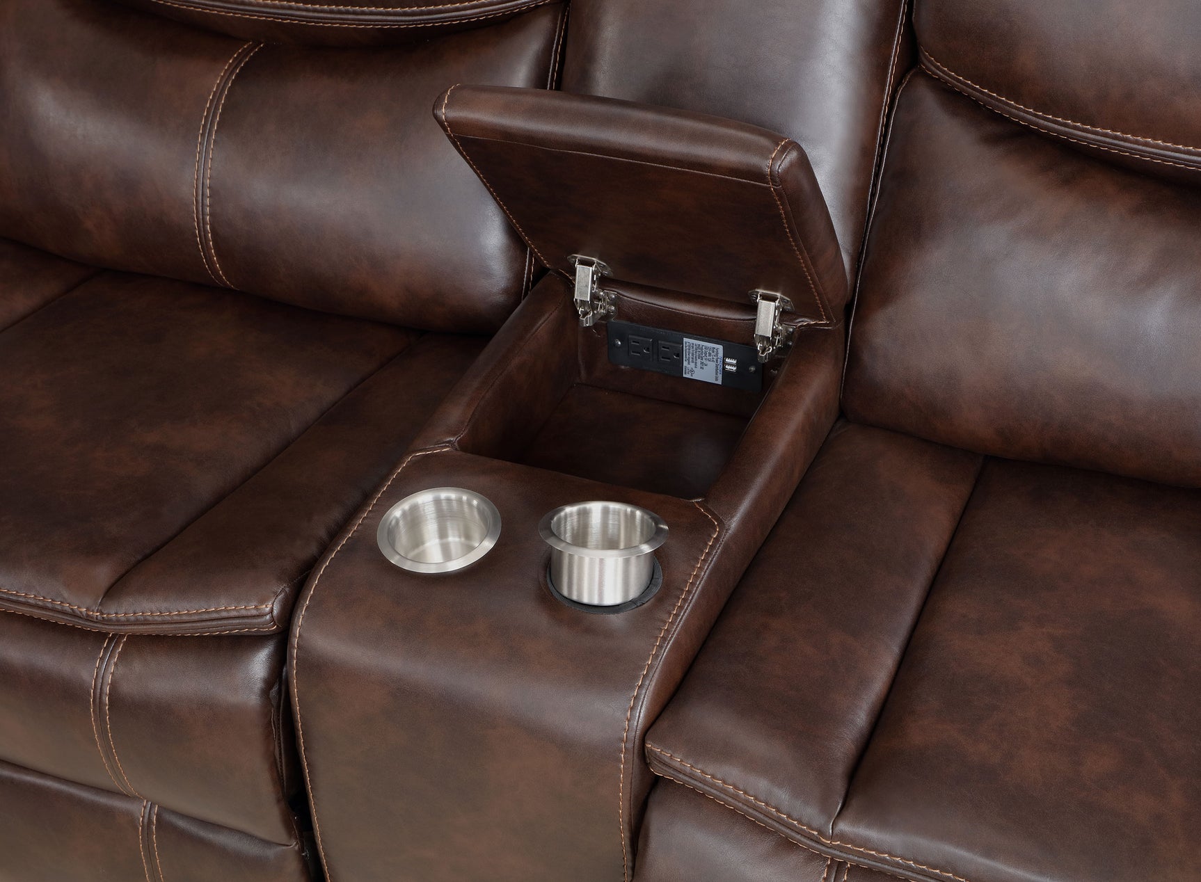 Sycamore Dark Brown Power Reclining Sectional Sofa - Ornate Home