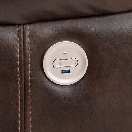 Sycamore Dark Brown Power Reclining Sectional Sofa - Ornate Home