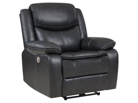 Sycamore Dark Grey Power Recliner - Ornate Home