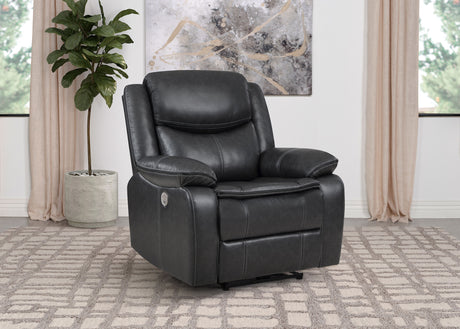 Sycamore Dark Grey Power Recliner - Ornate Home