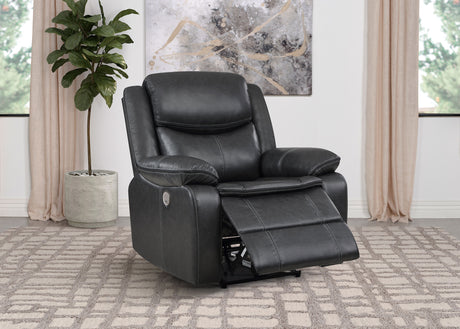 Sycamore Dark Grey Power Recliner - Ornate Home