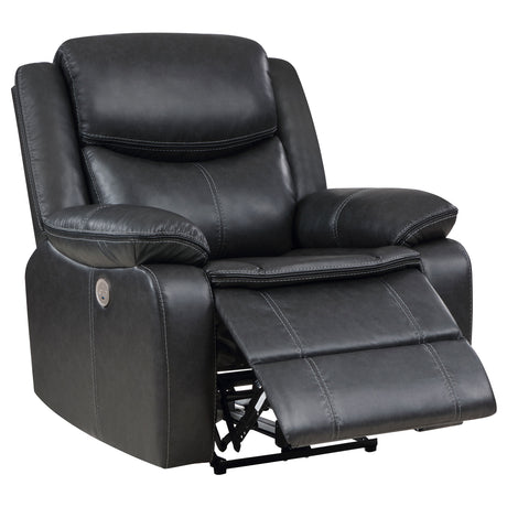 Sycamore Dark Grey Power Recliner - Ornate Home
