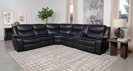 Sycamore Dark Grey Power Reclining Sectional Sofa - Ornate Home
