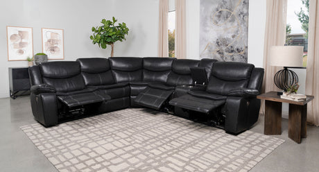Sycamore Dark Grey Power Reclining Sectional Sofa - Ornate Home