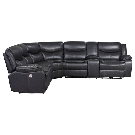 Sycamore Dark Grey Power Reclining Sectional Sofa - Ornate Home