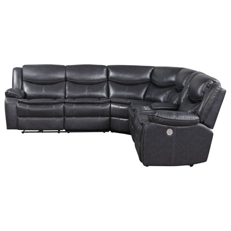 Sycamore Dark Grey Power Reclining Sectional Sofa - Ornate Home