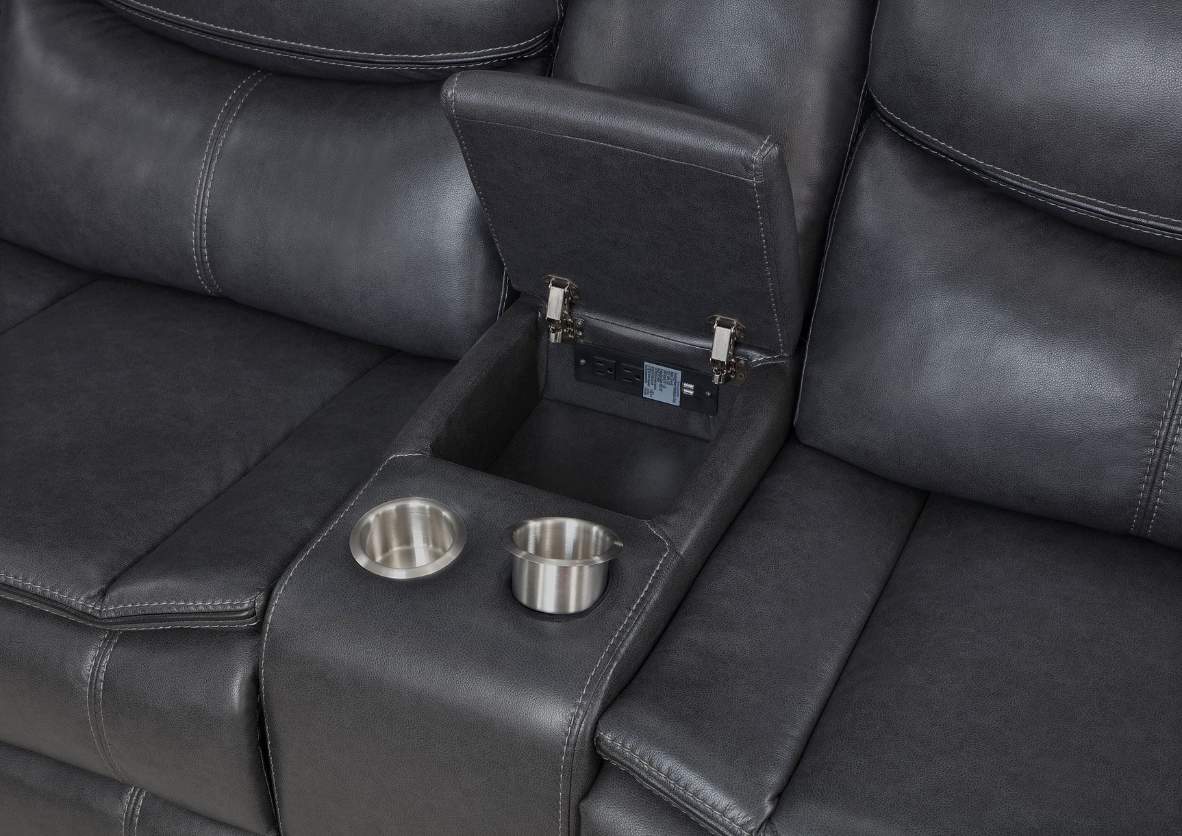 Sycamore Dark Grey Power Reclining Sectional Sofa - Ornate Home