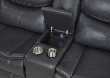 Sycamore Dark Grey Power Reclining Sectional Sofa - Ornate Home