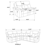 Sycamore Dark Grey Power Reclining Sectional Sofa - Ornate Home