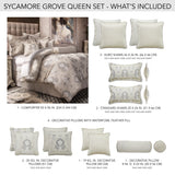 Sycamore Grove Silver Comforter Set - Ornate Home