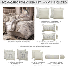 Sycamore Grove Silver Comforter Set - Ornate Home