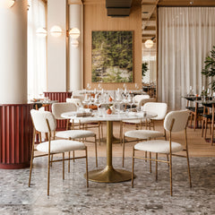 Sydhavnen Cream & Gold Dining Chair - Ornate Home