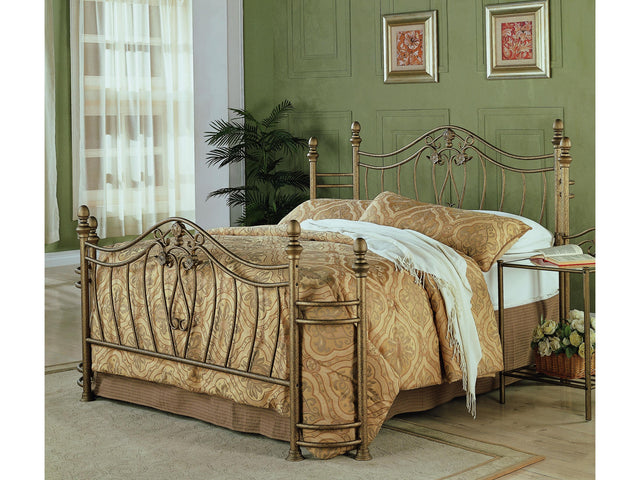 Sydney Brushed Gold Metal Eastern King Open Frame Bed - Ornate Home