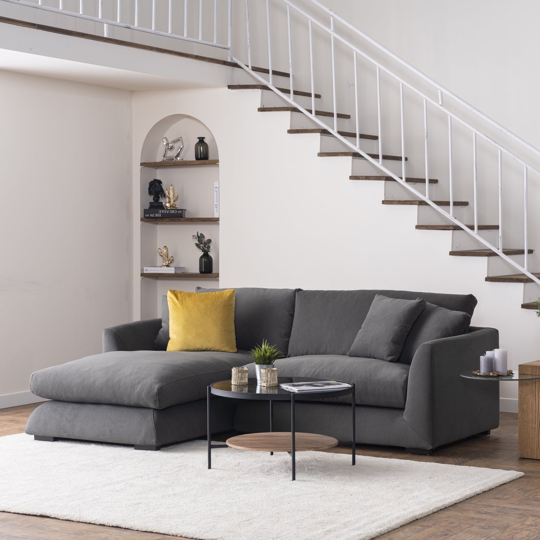 Sydney Gray 2pc LAF Chaise Sectional - Ornate Home