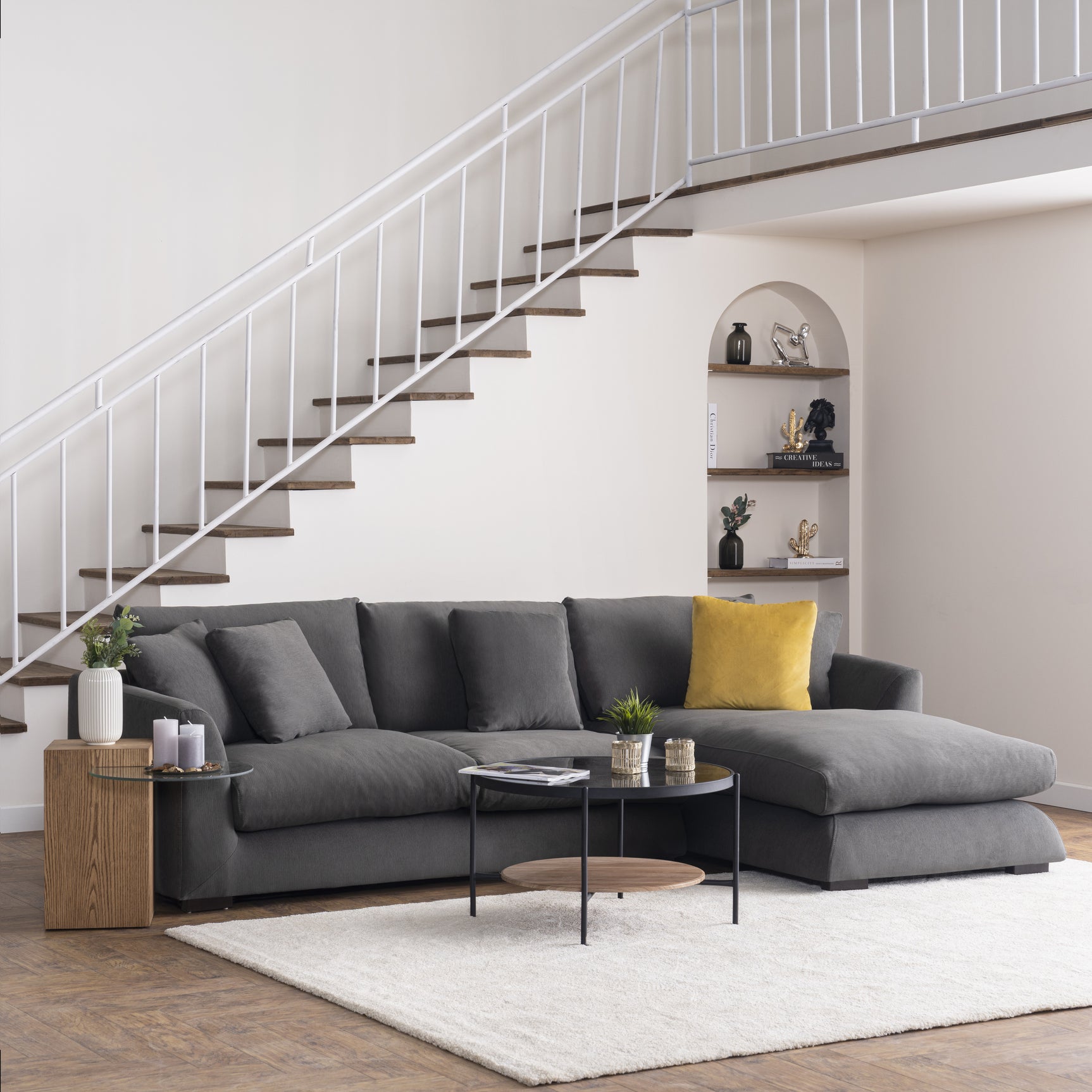 Sydney Gray 2pc RAF Chaise Sectional (110") - Ornate Home