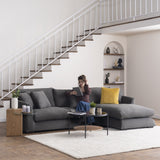 Sydney Gray 2pc RAF Chaise Sectional (110") - Ornate Home