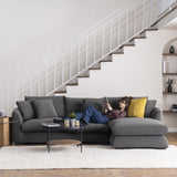 Sydney Gray 2pc RAF Chaise Sectional (110") - Ornate Home