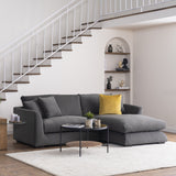 Sydney Gray 2pc RAF Chaise Sectional - Ornate Home