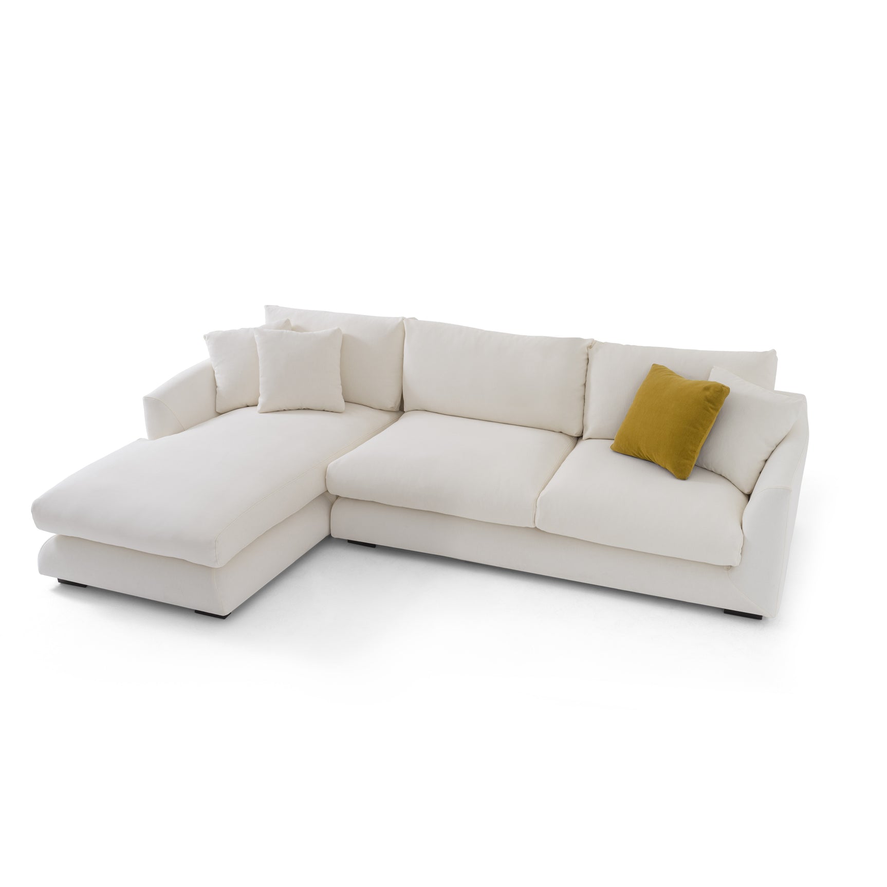 Sydney White 2pc LAF Chaise Sectional (110") - Ornate Home