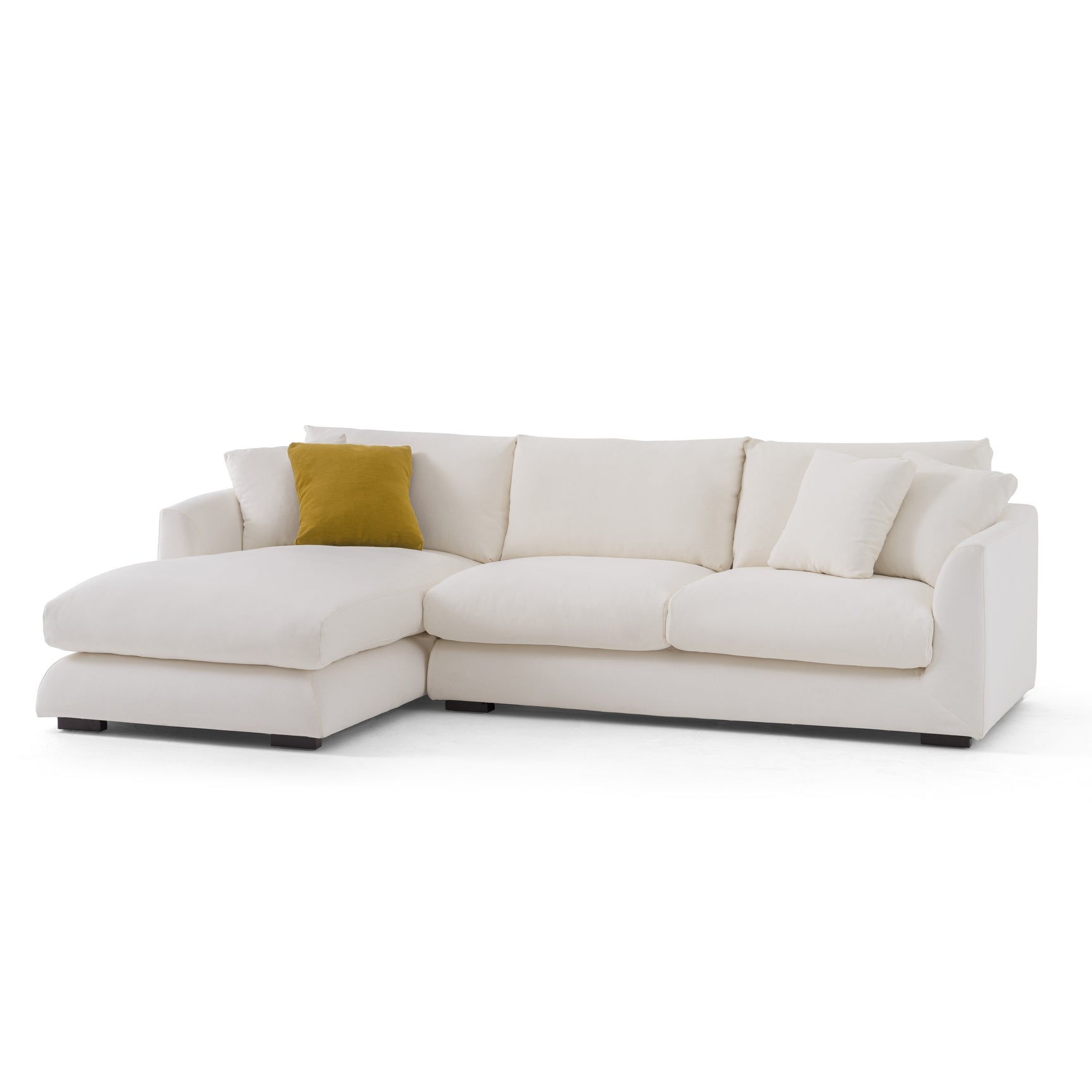 Sydney White 2pc LAF Chaise Sectional (110") - Ornate Home