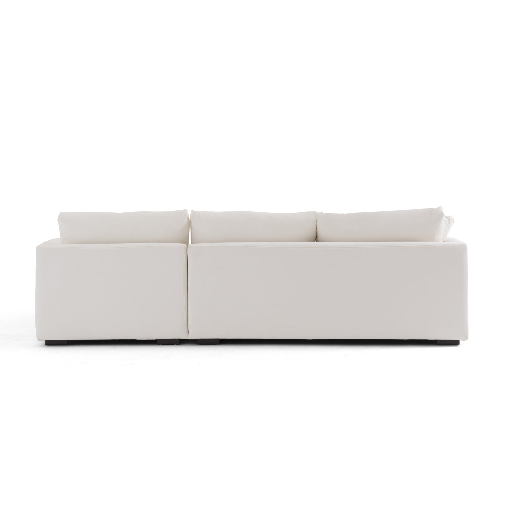 Sydney White 2pc RAF Chaise Sectional (110") - Ornate Home