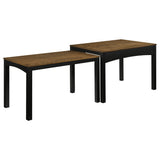 Sykes Brown And Black 47-inch 2-Piece Nesting Dining Table - Ornate Home