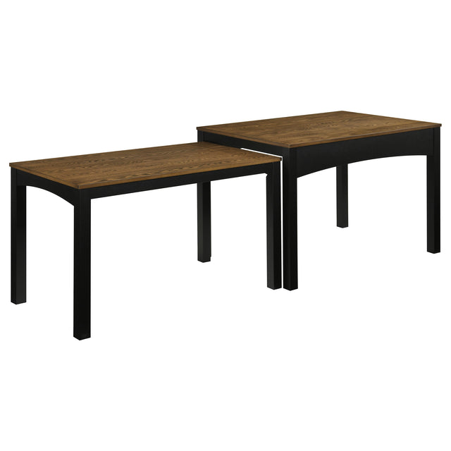 Sykes Brown And Black 47-inch 2-Piece Nesting Dining Table - Ornate Home