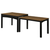 Sykes Brown And Black 47-inch 2-Piece Nesting Dining Table - Ornate Home