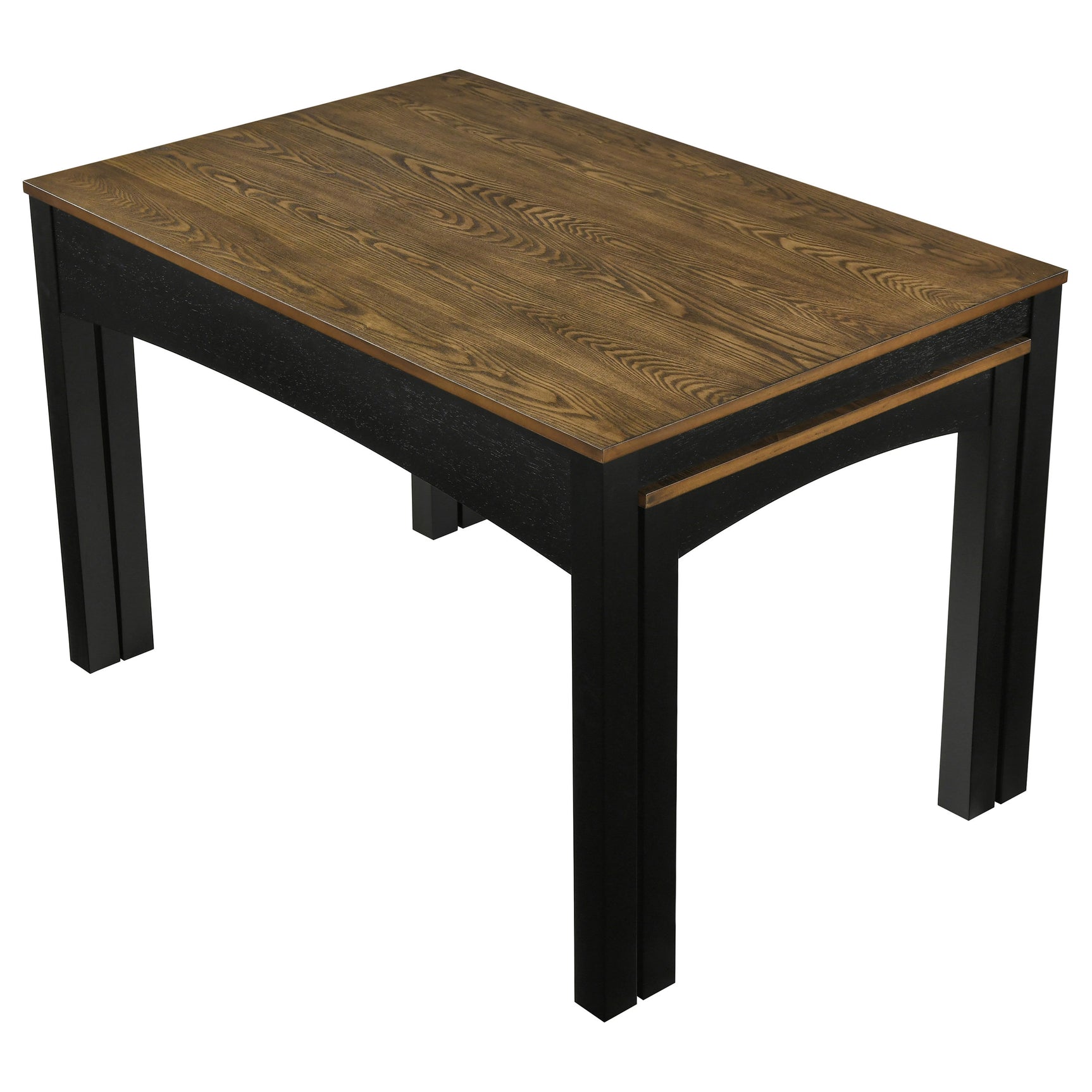 Sykes Brown And Black 47-inch 2-Piece Nesting Dining Table - Ornate Home