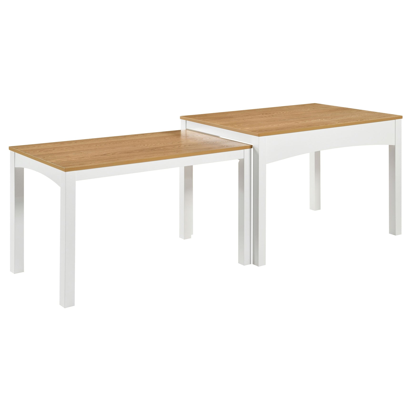 Sykes Natural And White 47-inch 2-Piece Nesting Dining Table - Ornate Home