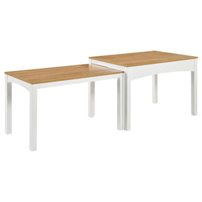 Sykes Natural And White 47-inch 2-Piece Nesting Dining Table - Ornate Home