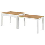 Sykes Natural And White 47-inch 2-Piece Nesting Dining Table - Ornate Home