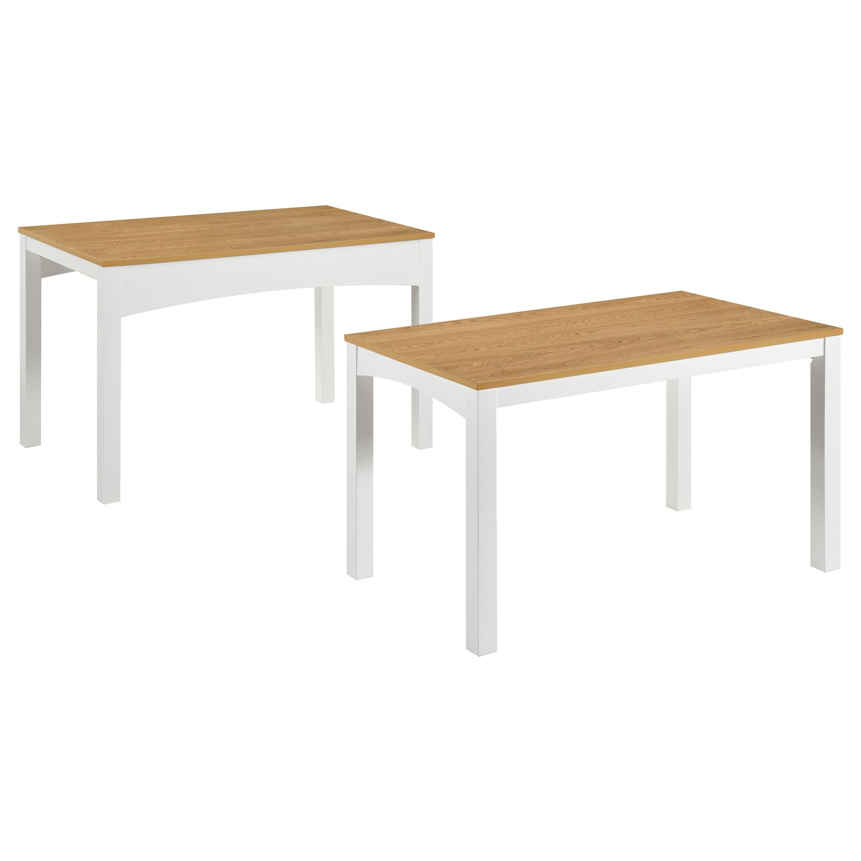 Sykes Natural And White 47-inch 2-Piece Nesting Dining Table - Ornate Home