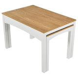 Sykes Natural And White 47-inch 2-Piece Nesting Dining Table - Ornate Home