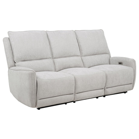 Sylmar Dove Grey 2-piece Chenille Power Reclining Sofa Set - Ornate Home