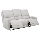 Sylmar Dove Grey 2-piece Chenille Power Reclining Sofa Set - Ornate Home