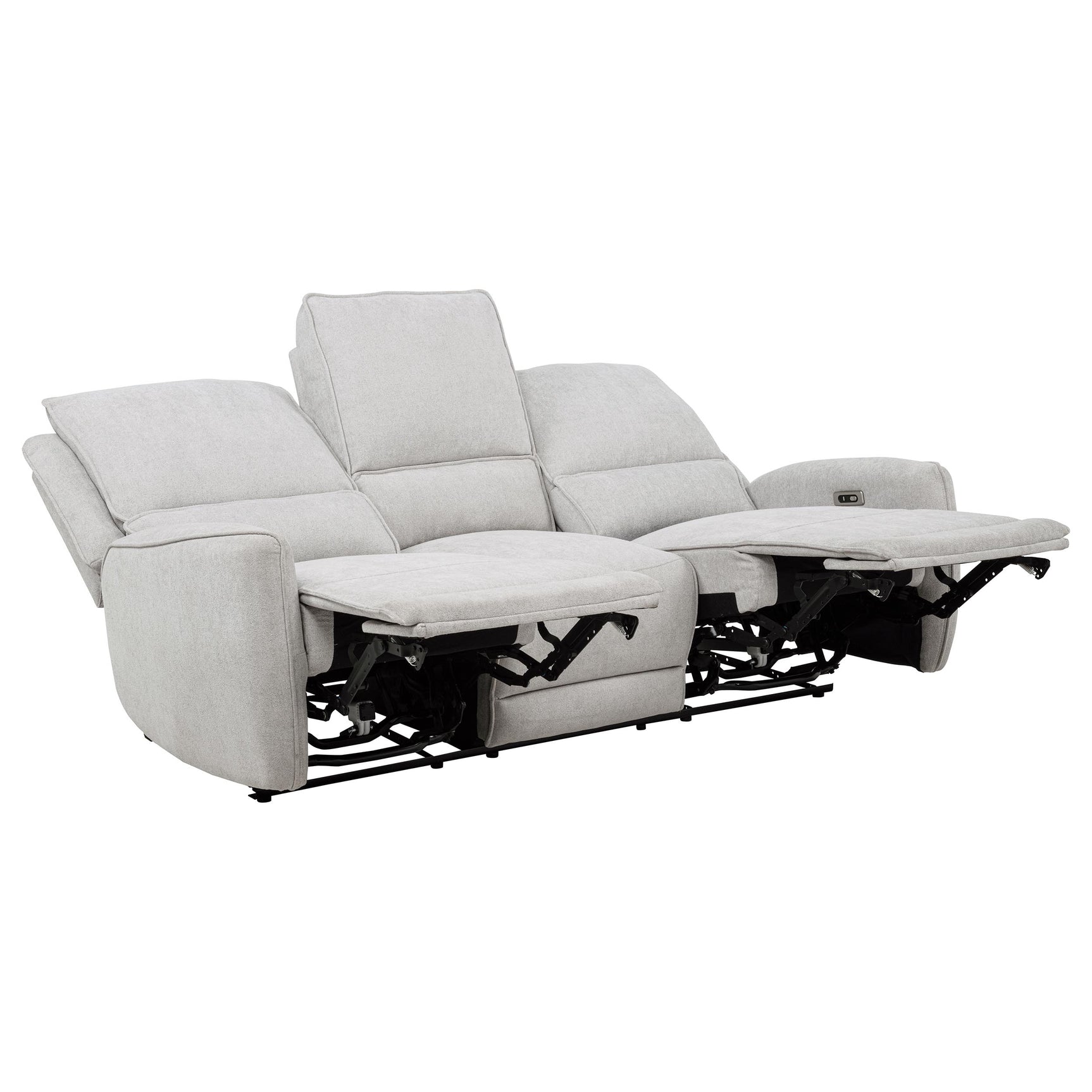 Sylmar Dove Grey 2-piece Chenille Power Reclining Sofa Set - Ornate Home