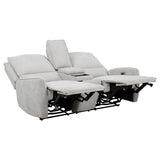 Sylmar Dove Grey 2-piece Chenille Power Reclining Sofa Set - Ornate Home
