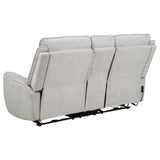 Sylmar Dove Grey 2-piece Chenille Power Reclining Sofa Set - Ornate Home